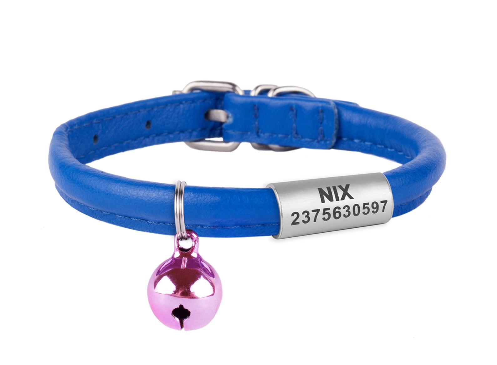 Cat Collar Leather Rolled Cat Collar Personalized Leather Etsy