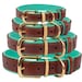 Brown Leather Dog Collar Brass Buckle, Bright Custom Dog Collar for Small Medium Large Dogs, Dog Collars, Dog Collars for Dogs 