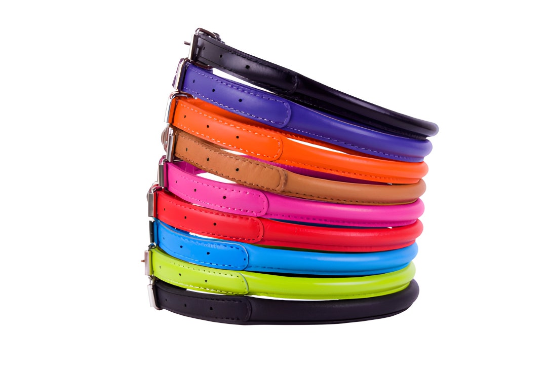 Rolled Leather Dog Collar Dog Collar Leather Handmade Dog Etsy