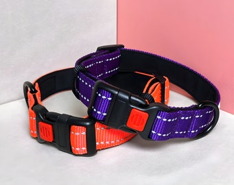 Dog Collar, Reflective Handmade Dog Collar Nylon, Crafted Dog Collar, Girl Dog Collar, Boy Puppy Collar with Side Release Buckle