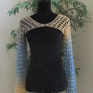 Crochet Shrug, Crochet Sleeves Long Sleeve Shrug, Extreme Crop Top