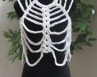 Crocheted Ribcage Harness – Handmade Festival & Costume Accessory