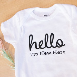 Hello I&#39;m New Here Baby Onesie® | Baby Clothing