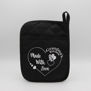 Grandma&#39;s Kitchen Potholder | Made With Love | Custom Potholders | Personalized Potholders | Kitchen Accessory