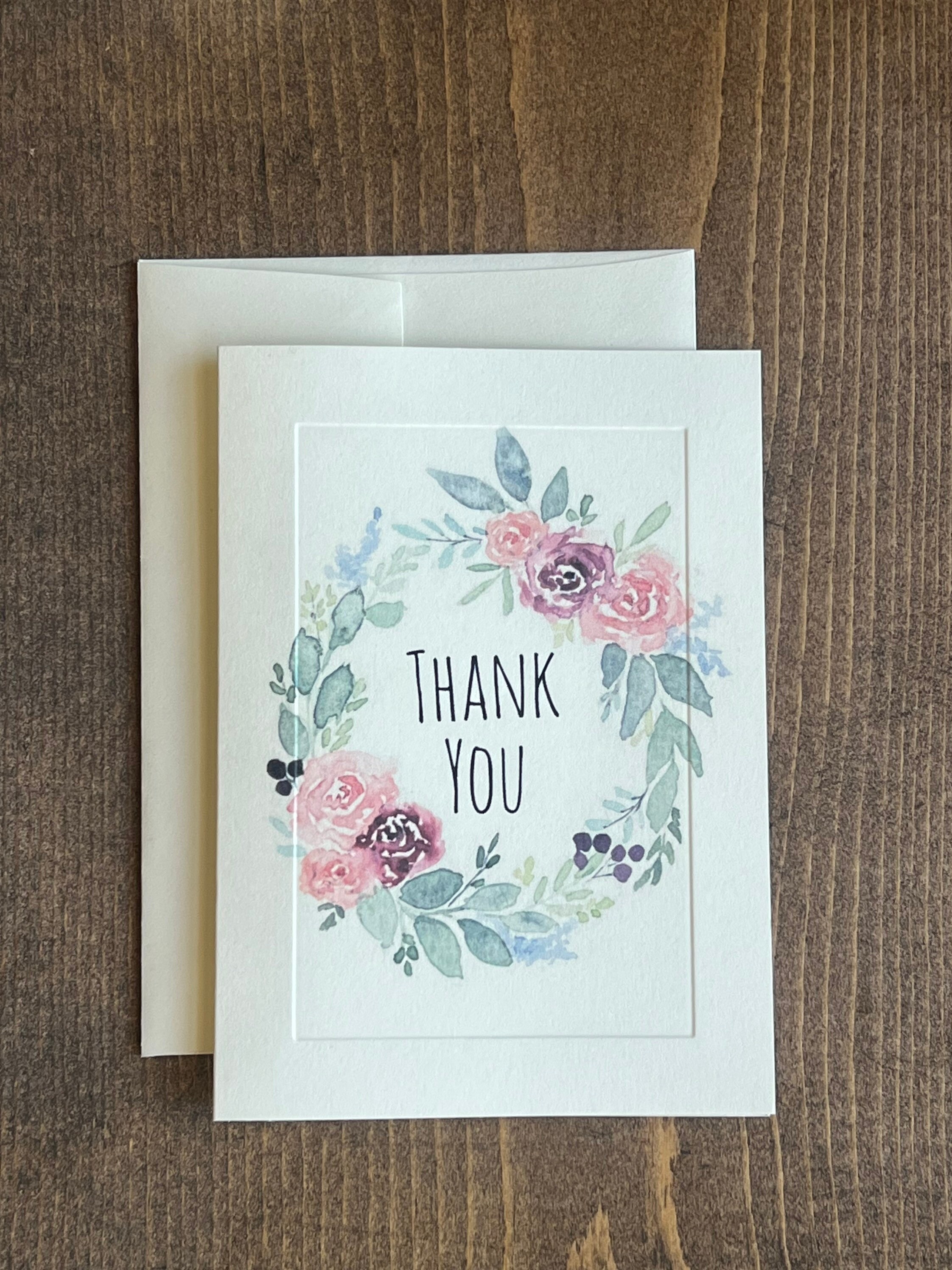 Botanical Thank You Cards - Watercolor Floral Note, 10 Ct - Etsy