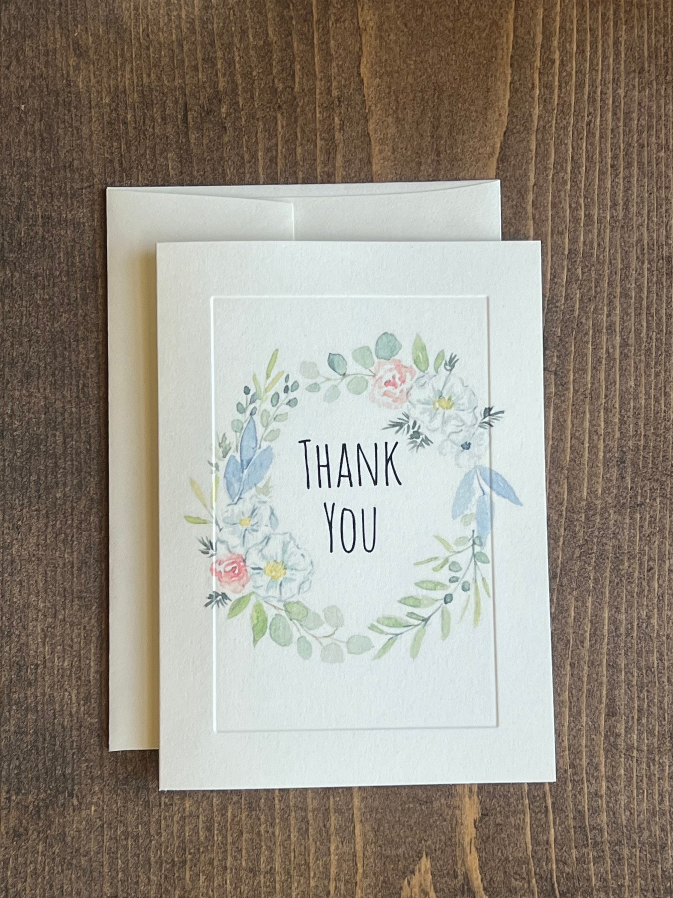 Botanical Thank You Cards - Watercolor Floral Note, 10 Ct - Etsy