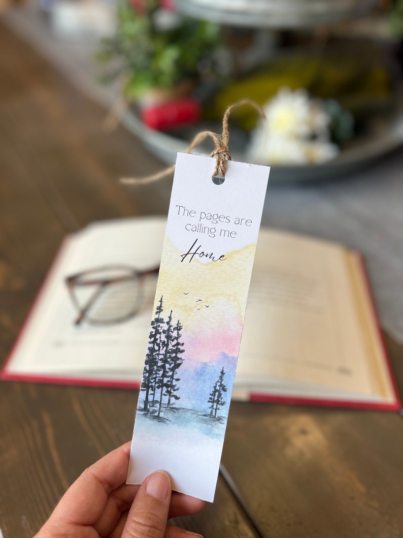 Watercolor Forest Bookmark - Woodsy Tree, Personalized - Etsy