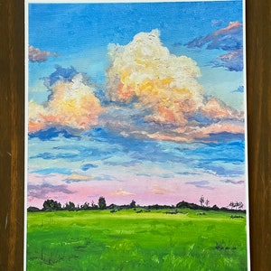 Sunset Painting - Acrylic Landscape Painting - Art Print