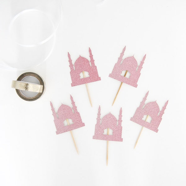 10 cupcake Toppers, Ramadán CupCake Toppers, Ramadán Decor, Ramazan, Ramadán, Eid Decor, Eid Cupcake Toppers, decoración de la fiesta, brillo Topper