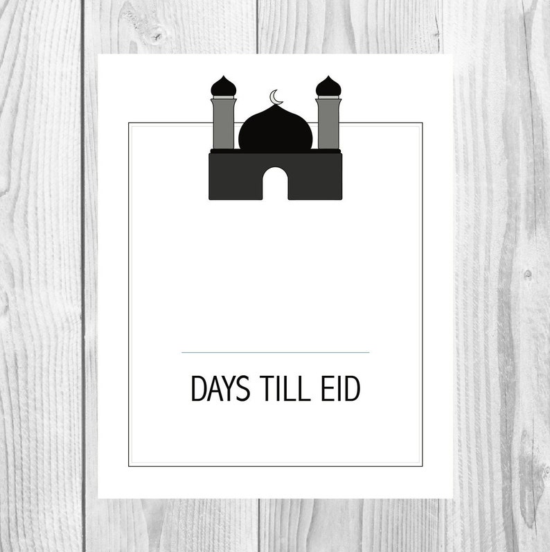 Printable Monochrome Eid Countdown, Ramadan Calendar, Ramadan Countdown, Minimalist Print, Scandinavian Artwork, Quranic Verses image regarding Countdown Printable identify Printable Monochrome Eid Countdown, Ramadan Calendar, Ramadan Countdown, Minimalist Print, Scandinavian Artwork, Quranic Verses