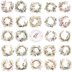 Pastell Frühling Kränze Vielfalt Aquarell Scrapbooking Junk Journal Scrapbook DIY Karte Stationäre Einladungen PNG Transparent Kommerzielle Nutzung