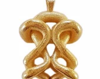 IN STOCK Infinity Pendant 3D Print Stainless Steel Polished Gold Finish, Knot Pendant, Celtic Pendant / 3d Printed Jewelry / Vintage Look