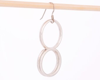 Sterling Silver Hoop Earrings, Geometric Earrings, Large Silver Hoop Earrings, Minimalist Earrings 925, Mismatched Earrings, Circle Earrings