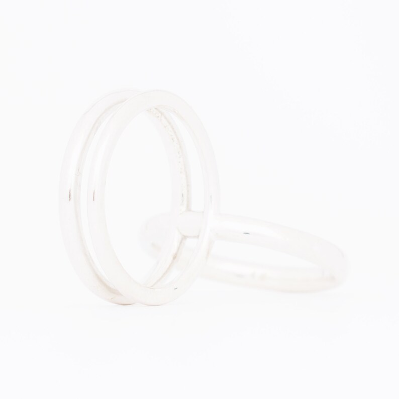 Elegant Silver Geometric Ring Set
