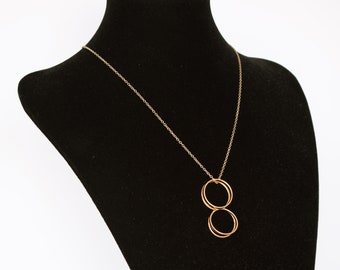 Geometric Necklace, Minimalist Necklace, Geometric Minimalist Pendant Necklace, Geometric Jewelry, Minimalist Jewelry, Gold, Circle, Ring