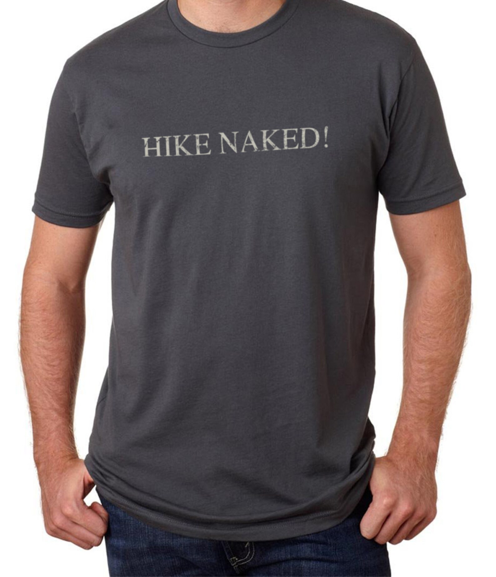 Hike Naked Mens Original Art T Shirt Etsy 