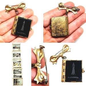 Original 1940s/50s Miniature Blackpool Postcard Book Brooch!