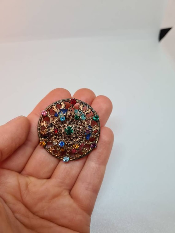 Gorgeous Original 1930s Czech Rainbow Brooch! - image 1