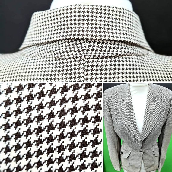 Original 1940s Houndstooth Tailored Suit Jacket b… - image 8