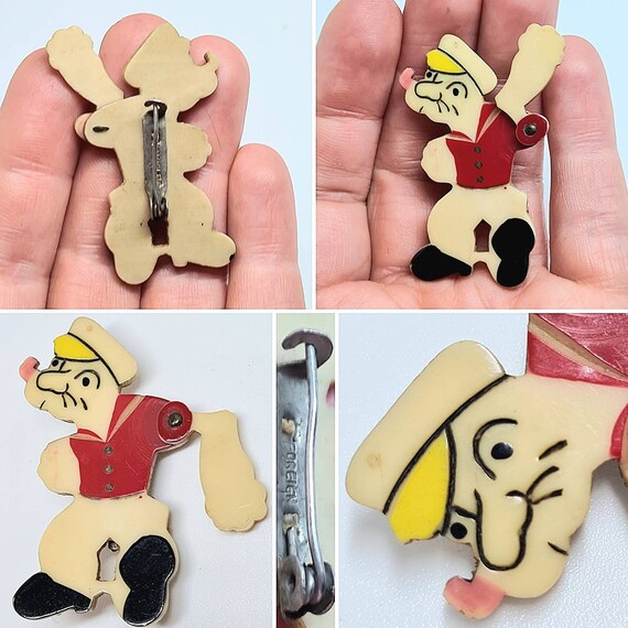 Original 1930s/40s Early Plastic Popeye Cartoon Movin… Gem