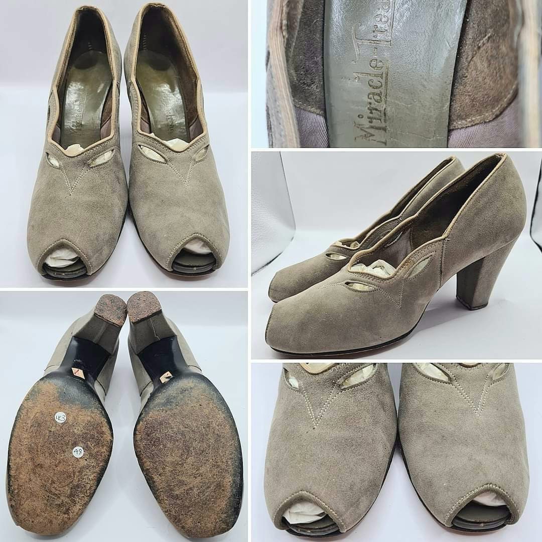 ladies grey peep toe shoes