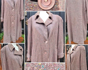 Original 1940s VOLUP *AS IS* Tweed Coat with Heavily Padded Shoulders!