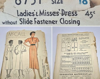 RARE Original Mid 1930s McCall Dress Pattern!