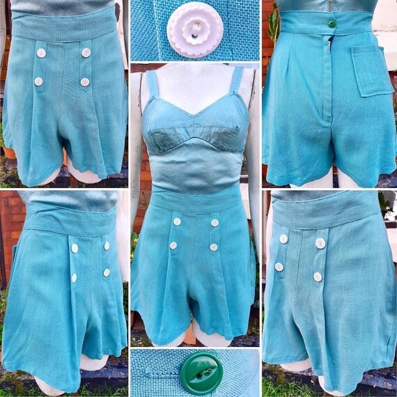 SALE****Original 1930s/40s Sailor Shorts with Deco