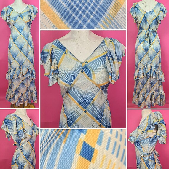 Blue and yellow plaid dress online