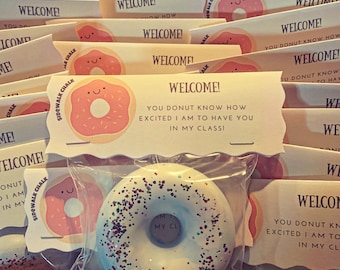 Welcome Back to School Gift from teacher DONUT Sidewalk Chalk class gifts Open House gift School Gift for Class Class Gift Class Favors