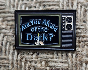 Are You Afraid of the Dark Enamel Pin | Retro TV Lapel Pin | 90s Nickelodeon Nostalgia Pin | Enamel Pin | Spooky Pin | Horror Fan Gift