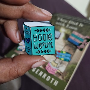Book Worm enamel broach pin