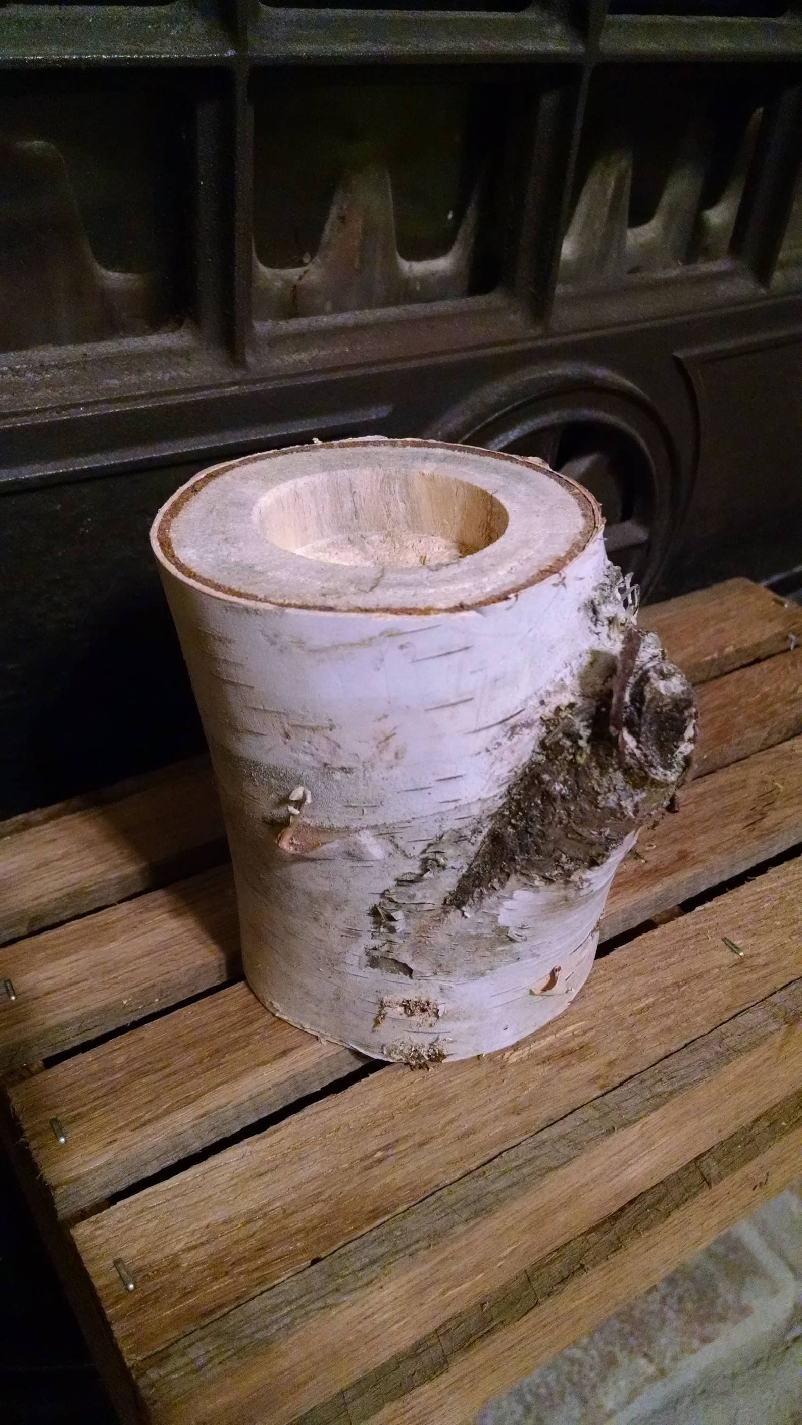 Birch Tea Light Candle Holder Etsy