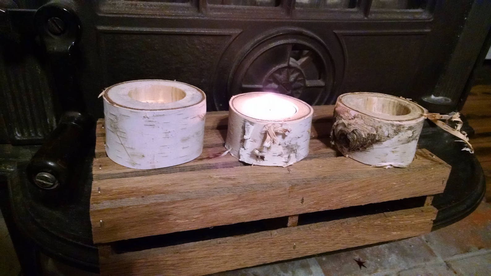 Birch Tea Light Candle Holder Etsy