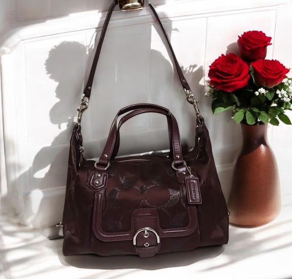 Coach Campbell Signature Jacquard Metallic Legacy Bordeaux  