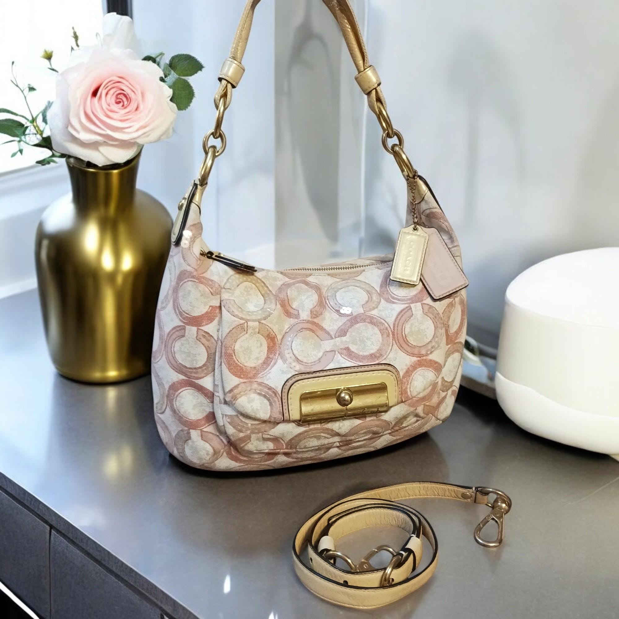 Coach Kristen Op Art Sequin Tote: Pink Ivory Shoulder Bag - Etsy