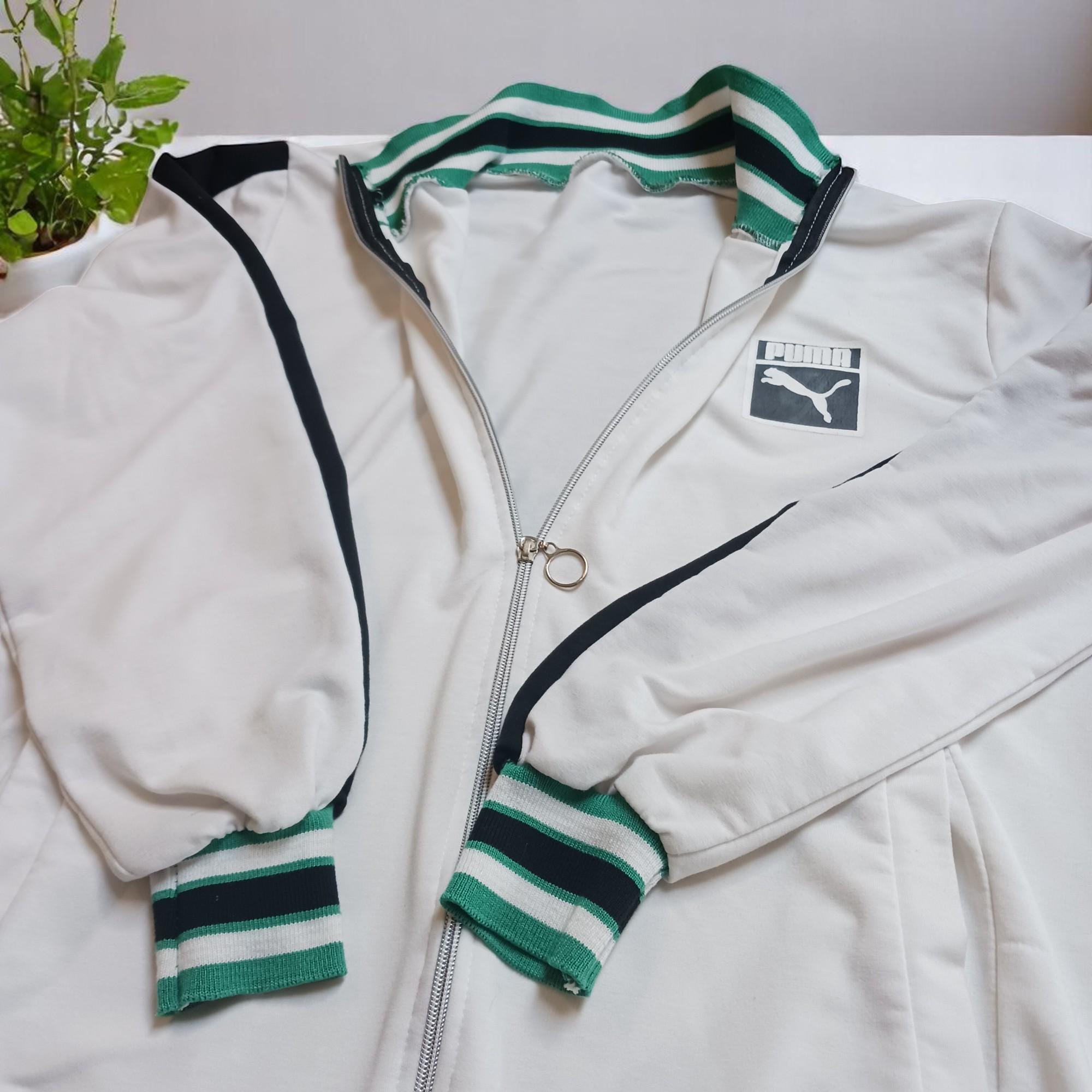 Vintage Puma Track Jacket XL: 90s Y2K White & Green Sportswear - Etsy