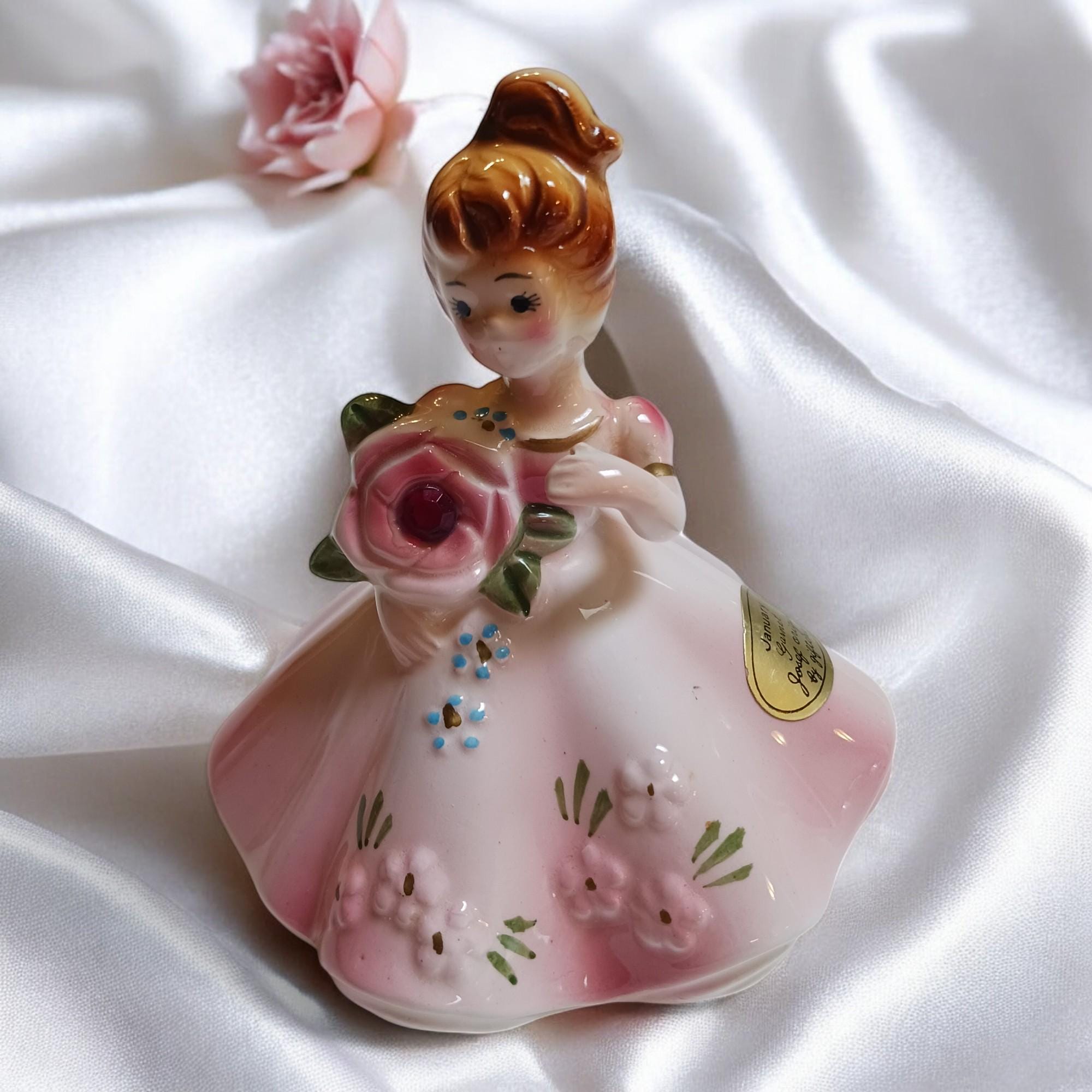 Vintage Josef Originals January Garnet Birthstone Girl Figurine