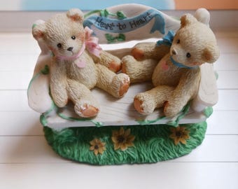 Cherished Teddies Figurine: Heart to Heart, Removable Bear