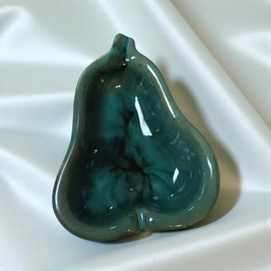 Vintage Danesi Art Canada Birnenschale Mitte des Jahrhunderts moderne Teal Drip Glaze Aschenbecher aus Keramik