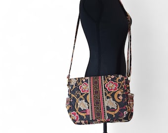 Vintage 90s Quilted Paisley Crossbody Bag - Maggi B Boho Purse