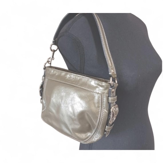 Y2K Coach Zoe Mini Bag: Gray Patent Leather Shoulder Purse - Etsy