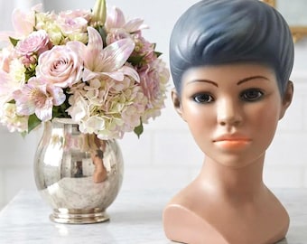 Vintage Marwal Chalkware Polynesian Bust, Mid Century Tiki Decor, 8 Inch Sculpture