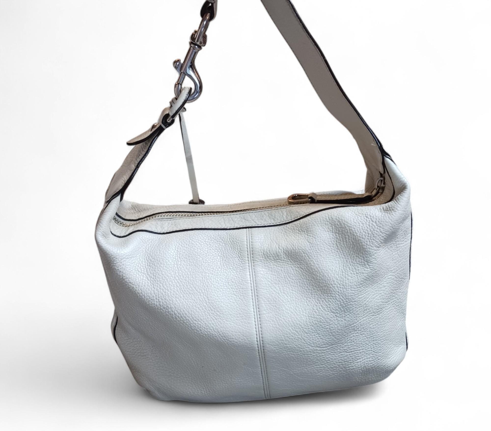 Coach Avery Hobo Bag: Ivory Pebbled Leather, Silver Hardware  display picture 1
