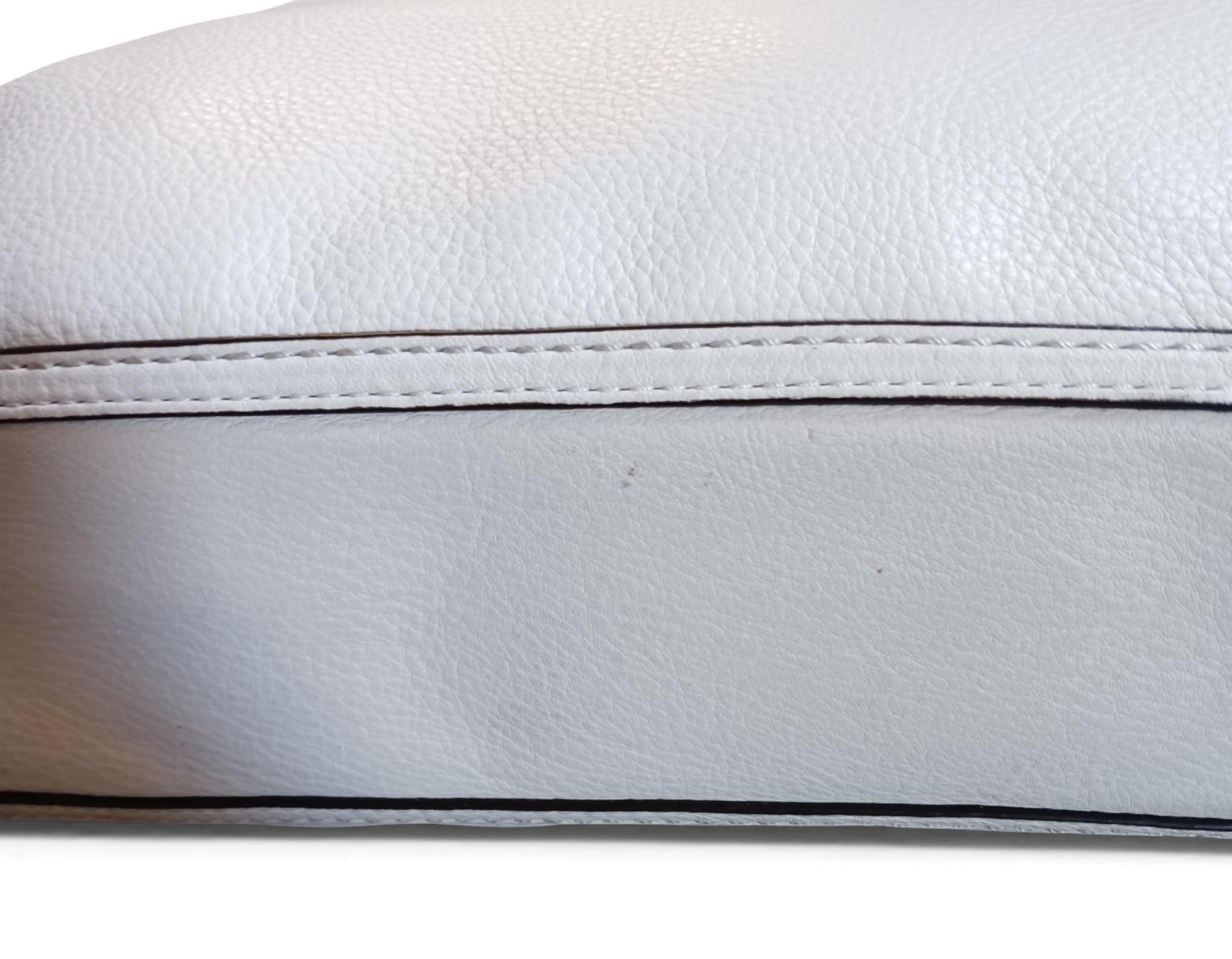 Y2K Coach Ivory Leather Chain Shoulder Bag Turnlock Pocket Coral