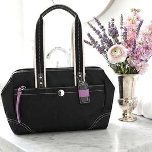バッグ COACH Hamptons Purple Leather Tote Bag Coach Hampton Tote - Etsy Canada