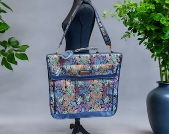 Vintage Jordache Blue Floral Tapestry Garment Bag - Etsy