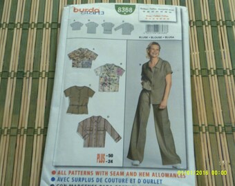 Burda 8368 Blouse Pattern for Women.  Size 12-24