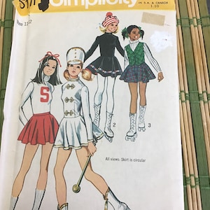 Simplicity 5111 Girls and juniors cheerleader and majorette and skater pattern. Size 11/12