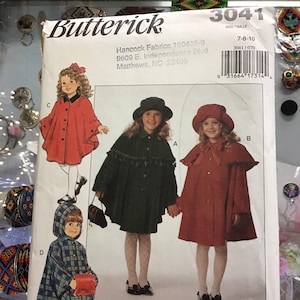 Butterick child’s cape/coat pattern. Size 7,8,10